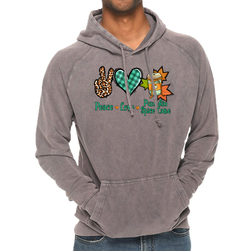 Peace Love Pumpkin Spice Latte Vintage Hoodie | Artistshot