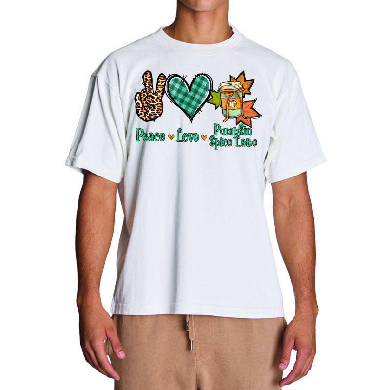 Peace Love Pumpkin Spice Latte Urban Heavy T-shirt | Artistshot