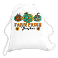 Orange Glitter Pumpkin Drawstring Bags | Artistshot