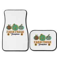 Orange Glitter Pumpkin Full Set Car Mats | Artistshot