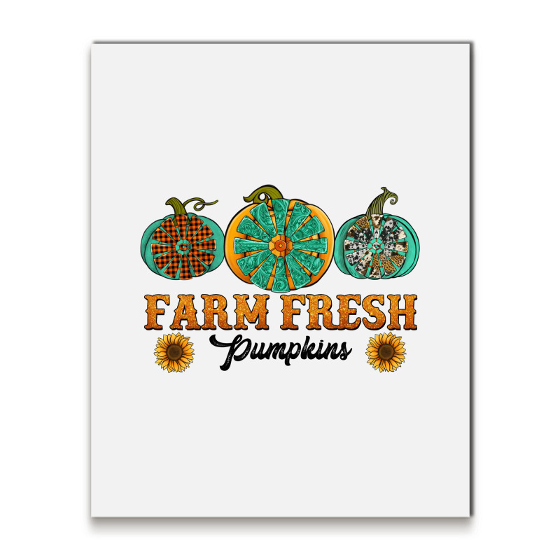 Orange Glitter Pumpkin Metal Print Vertical | Artistshot