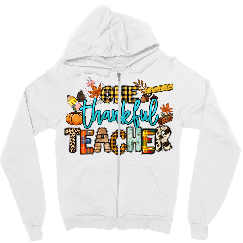 One Thankful Teacher Zipper Hoodie | Artistshot