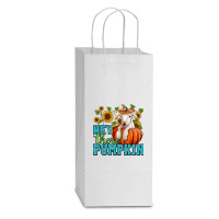 Hey There Pumpkin Lamb Double Wine Paper Bag - 6 1/2 X 3 1/2 X 12 3/8 | Artistshot