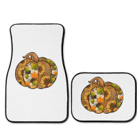 Leopard Cowhide Sunflower Pumpkin Full Set Car Mats | Artistshot