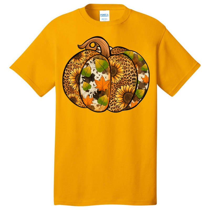 Leopard Cowhide Sunflower Pumpkin Basic T-shirt | Artistshot