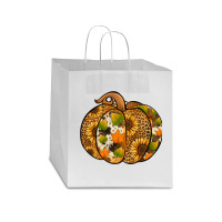 Leopard Cowhide Sunflower Pumpkin Star Paper Bag - 13 X 7 X 13 | Artistshot