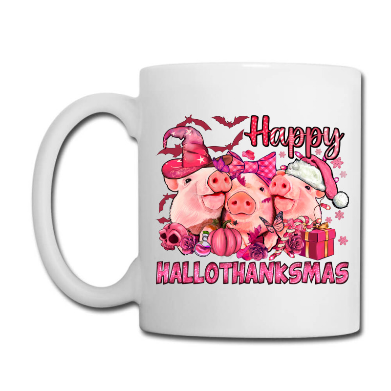 Happy Hallothanksmas Pigs Pink Coffee Mug | Artistshot