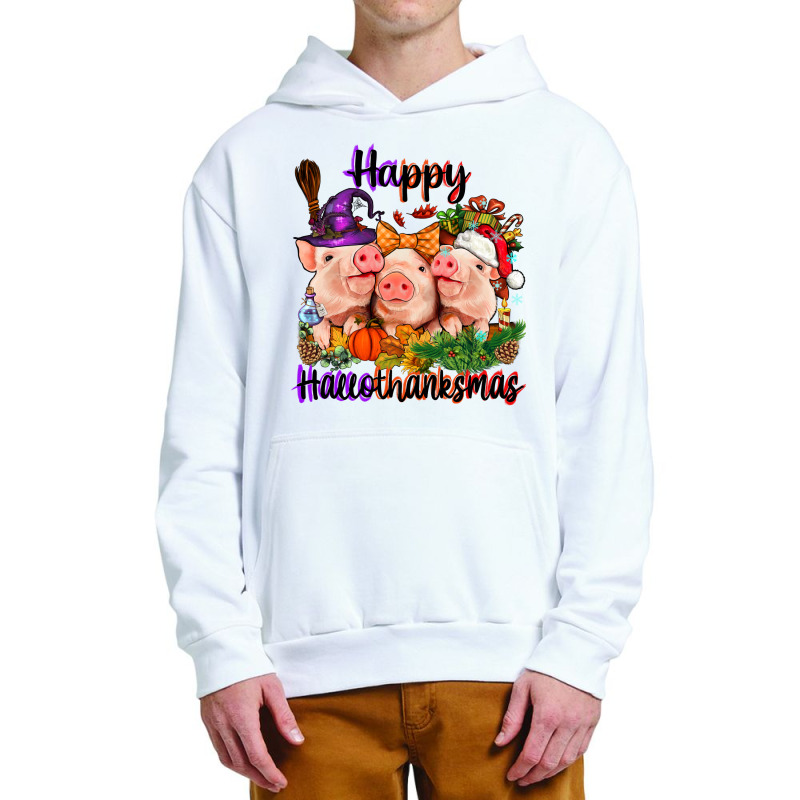 Happy Hallothanksmas Pigs Urban Pullover Hoodie | Artistshot