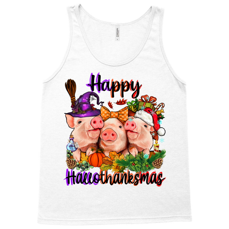 Happy Hallothanksmas Pigs Tank Top | Artistshot