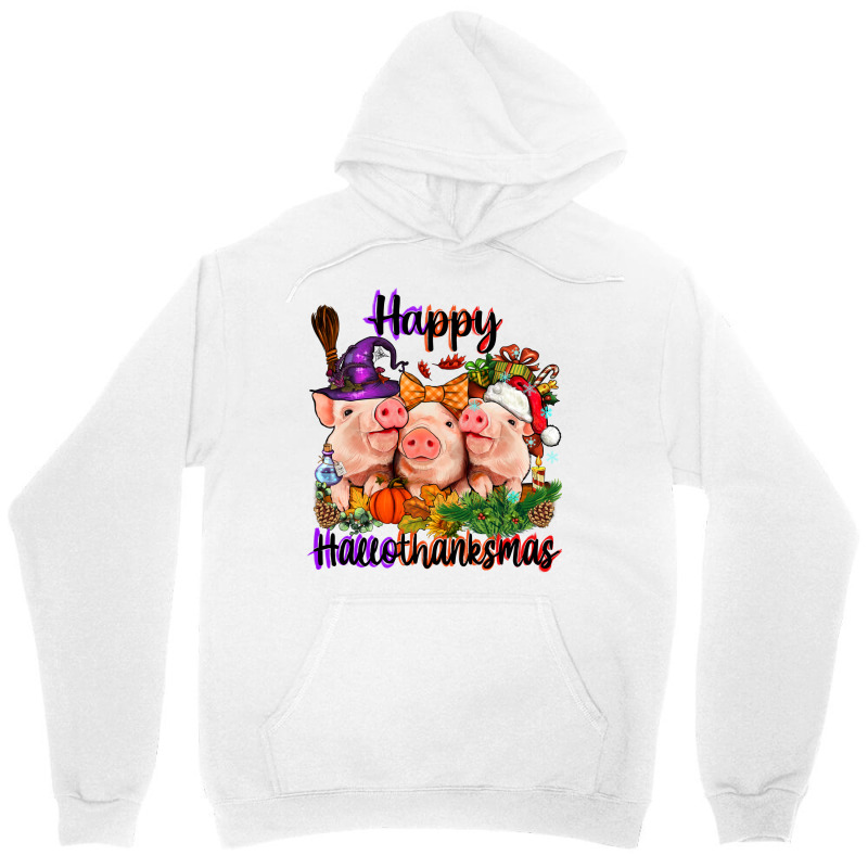 Happy Hallothanksmas Pigs Unisex Hoodie | Artistshot