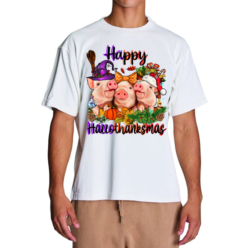 Happy Hallothanksmas Pigs Urban Heavy T-shirt | Artistshot