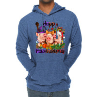 Happy Hallothanksmas Pigs Lightweight Hoodie | Artistshot