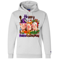 Happy Hallothanksmas Pigs Champion Hoodie | Artistshot