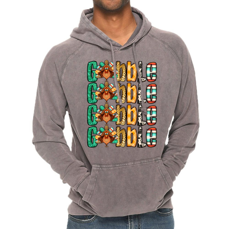 Gobble Till You Wobble Thanksgiving Turkey Vintage Hoodie | Artistshot