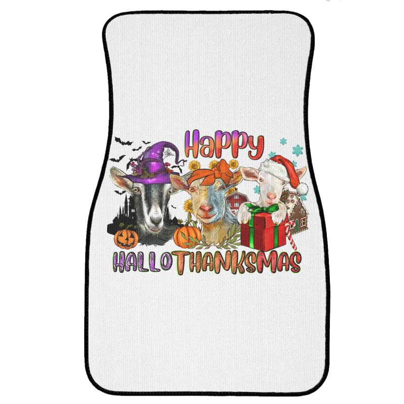 Happy Hallothanksmas Goats Front Car Mat | Artistshot