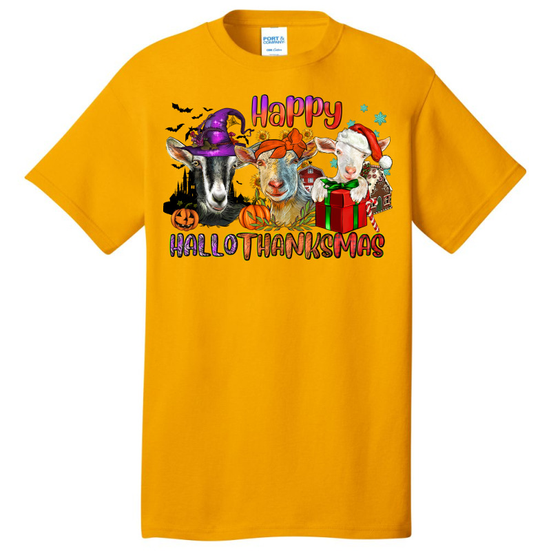 Happy Hallothanksmas Goats Basic T-shirt | Artistshot