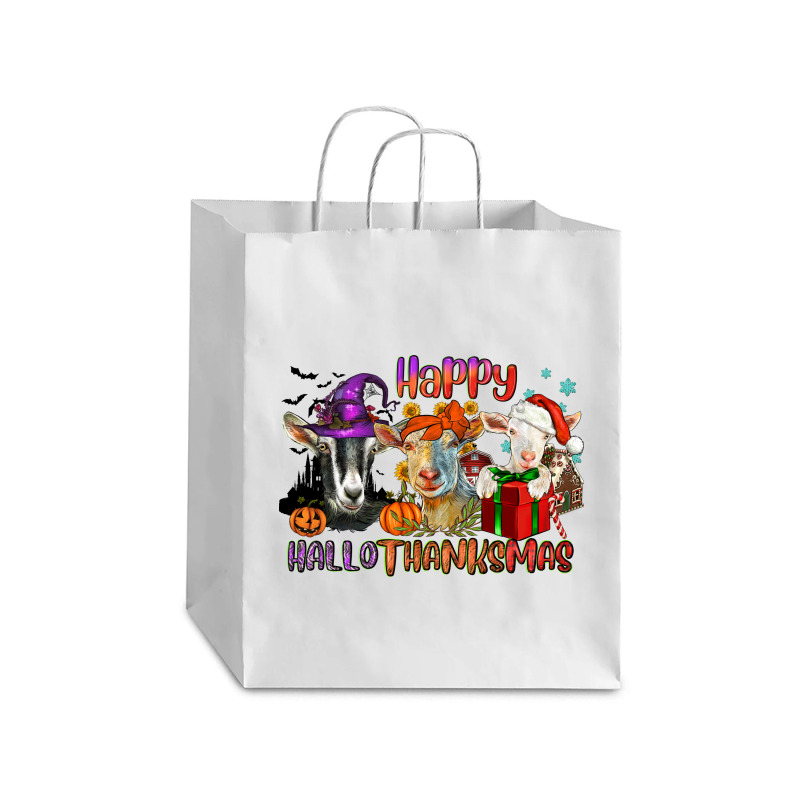 Happy Hallothanksmas Goats Debie Paper Bag - 10 X 5 X 13 | Artistshot