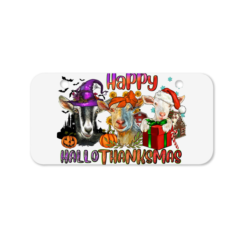 Happy Hallothanksmas Goats Bicycle License Plate | Artistshot