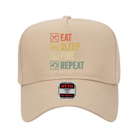 Fire T  Shirt Funny Eat Sleep Fire Repeat Retro Vintage Gift T  Shirt Adjustable Baseball Cap | Artistshot