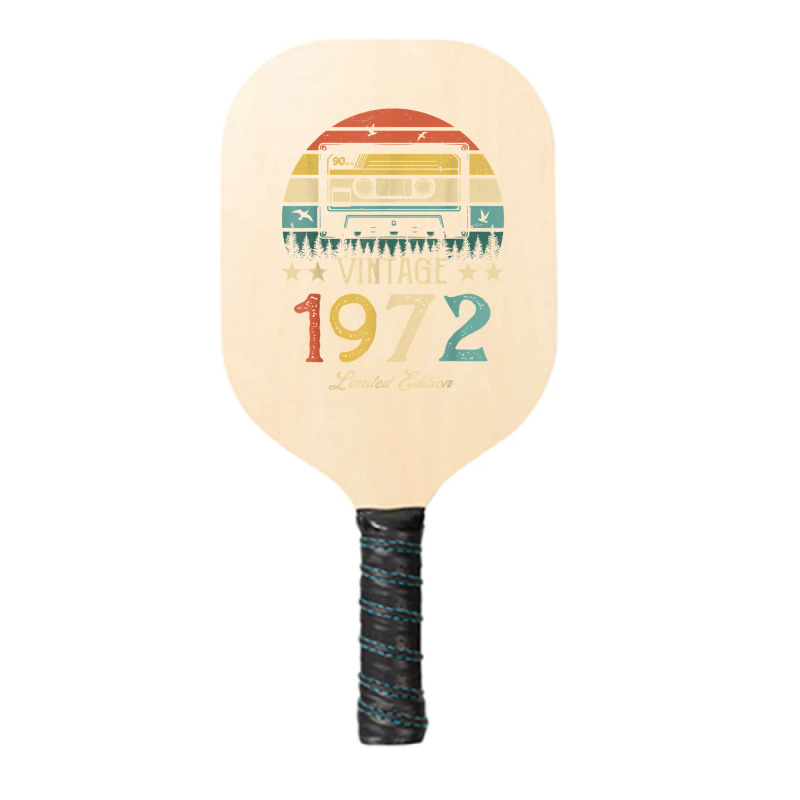 Vintage 1972 Retro Cassette 1972 50th Birthday 50 Years Old T Shirt Pickleball Paddle | Artistshot