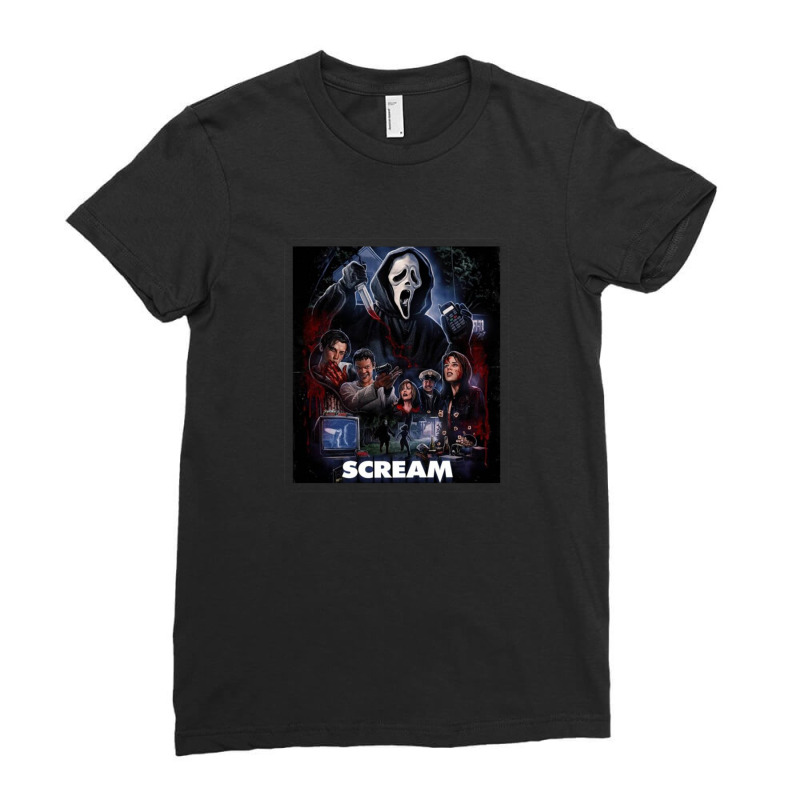 Scream Horror Movie Poster Retro 93660849 Ladies Fitted T-Shirt by pitri | Artistshot