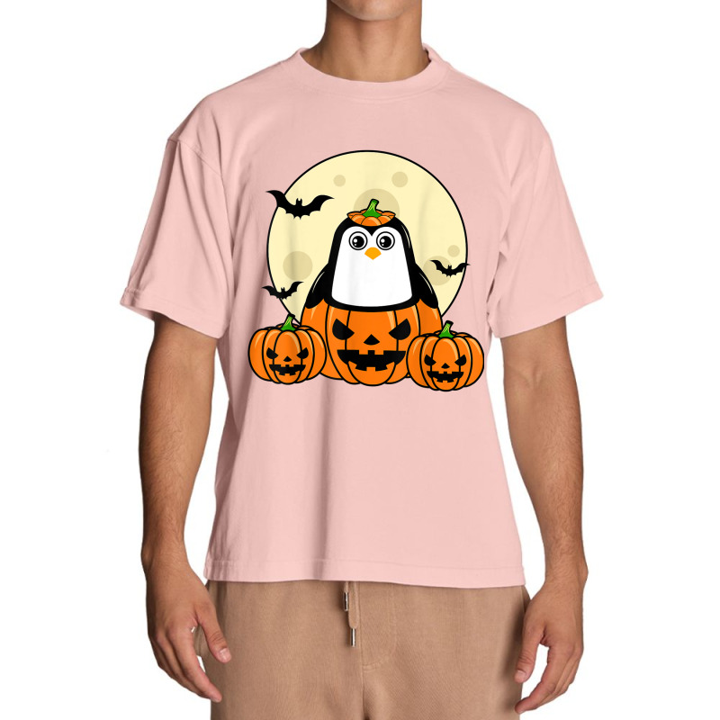 Penguin Pumpkin Moon Bats Costume Cute Easy Halloween Gift T-shirt Urban Heavy T-shirt | Artistshot