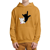 Bunny Reflection I Love You Hand Sign Language Asl Easter T Shirt Urban Pullover Hoodie | Artistshot