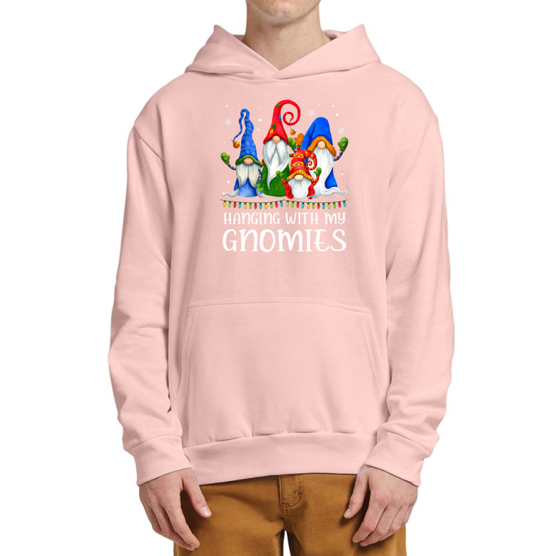 Hanging With My Gnomies Shirt Funny Gnome Xmas Lights Pajama T Shirt Urban Pullover Hoodie | Artistshot