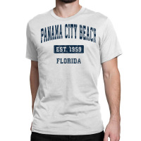 Panama City Beach Florida Fl Vintage Sports Established Navy T Shirt Classic T-shirt | Artistshot