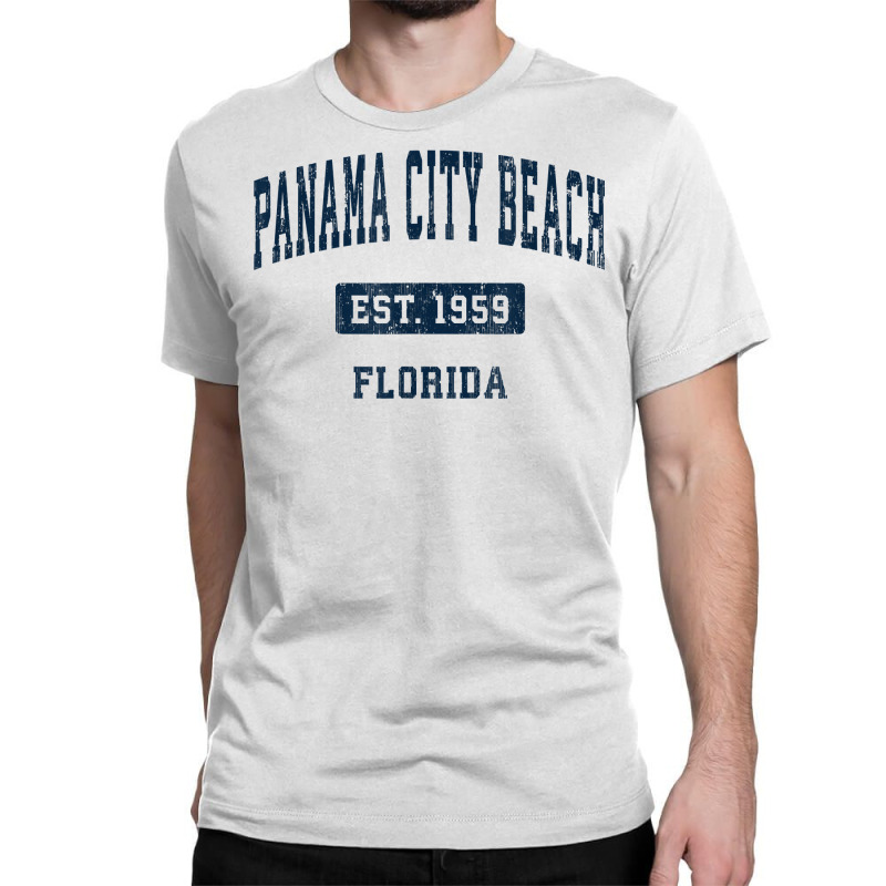 Panama City Beach Florida Fl Vintage Sports Established Navy T Shirt Classic T-shirt by phuongvu | Artistshot