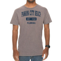 Panama City Beach Florida Fl Vintage Sports Established Navy T Shirt Vintage T-shirt | Artistshot