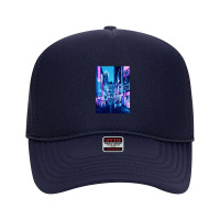 Tokyo Neon Night Synthwave Foam Trucker Hat | Artistshot