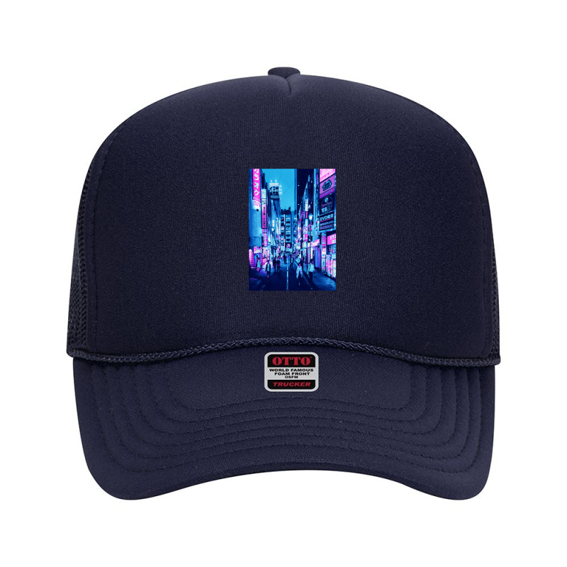 Tokyo Neon Night Synthwave Foam Trucker Hat by Jeff_Nugroho | Artistshot