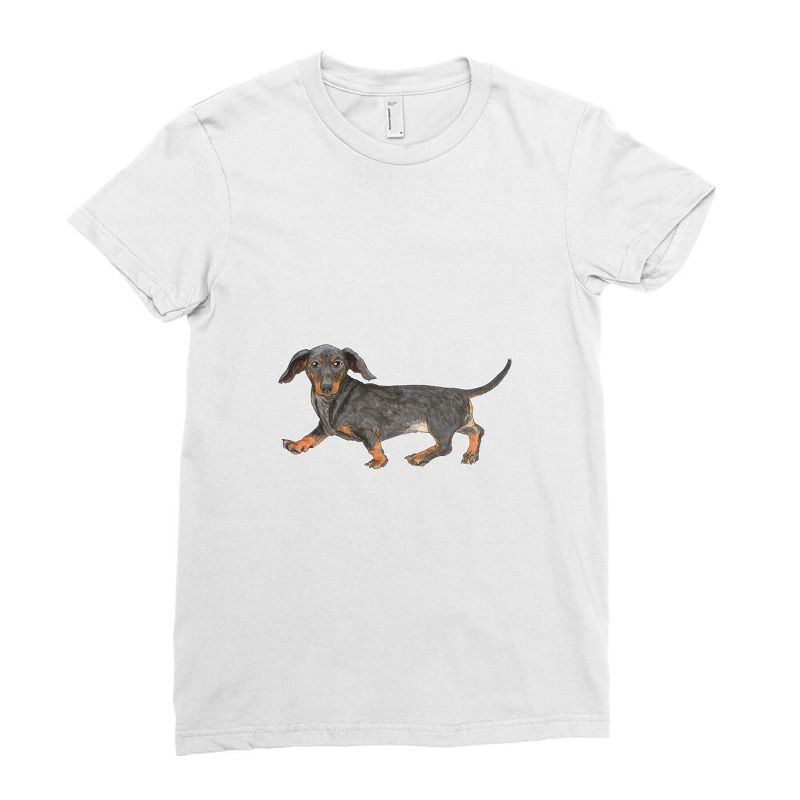 Black And Tan Dachshund Ladies Fitted T-Shirt by yongbiyb | Artistshot