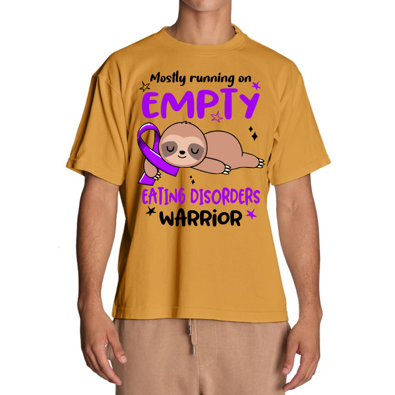 Eating Disorders Awareness T  Shirt Mostly Running On Empty Eating Dis Urban Heavy T-shirt by japanwhirl | Artistshot