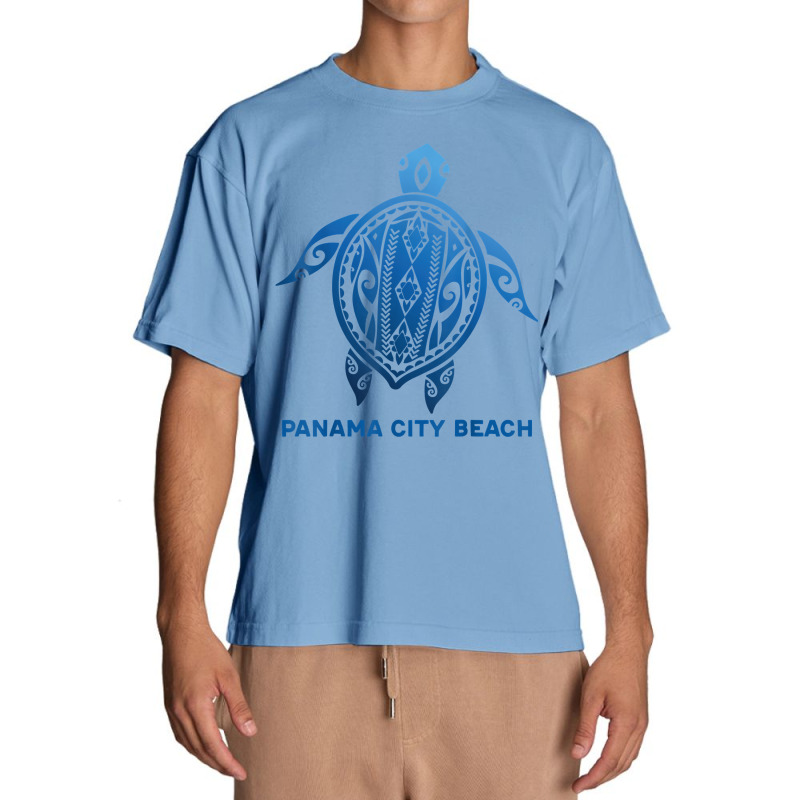 Panama City Beach Fl Tribal Tattoo Blue Sea Turtle Souvenirs T Shirt Urban Heavy T-shirt by ovarddmjipsonmfg | Artistshot