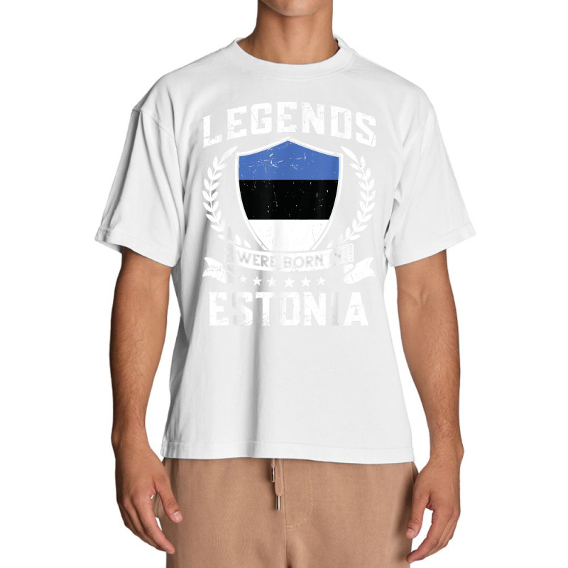 Vintage Design Estonian Flag Legends Were Born In Estonia T Shirt Urban Heavy T-shirt | Artistshot