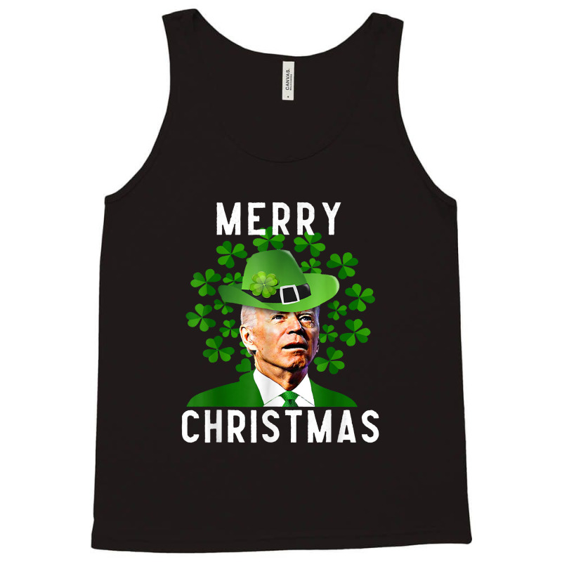 Funny Joe Biden Merry Christmas Confused St Patricks Day Tank Top | Artistshot