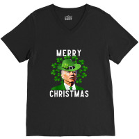 Funny Joe Biden Merry Christmas Confused St Patricks Day V-neck Tee | Artistshot