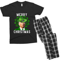 Funny Joe Biden Merry Christmas Confused St Patricks Day Men's T-shirt Pajama Set | Artistshot