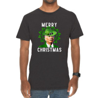 Funny Joe Biden Merry Christmas Confused St Patricks Day Vintage T-shirt | Artistshot