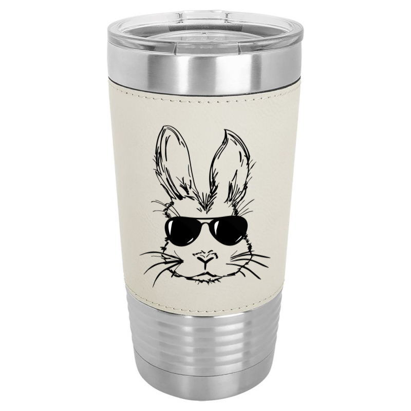 Bunny Face With Sunglasses Easter Day For Boys Men Kids Leatherette Tumbler by bakien89 | Artistshot