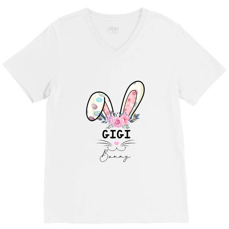 Gigi Bunny Easter Eggs Happy Easter Day Women V-neck Tee | Artistshot