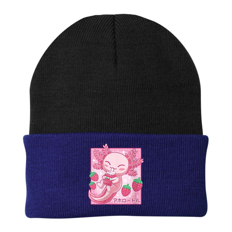 Womens Kawaii Axolotl Strawberry Milk Shake Carton Japanese Anime V Ne Beanie by emaliekrein | Artistshot