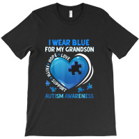 Grandma Grandpa I Wear Blue For My Grandson Autism Awareness T-shirt | Artistshot