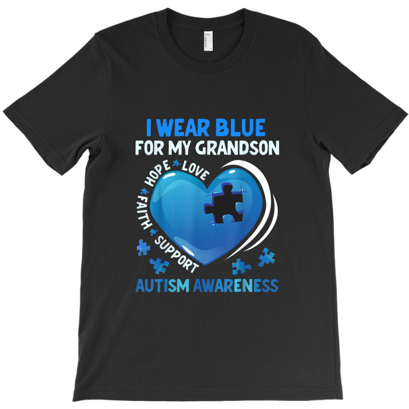 Grandma Grandpa I Wear Blue For My Grandson Autism Awareness T-shirt | Artistshot