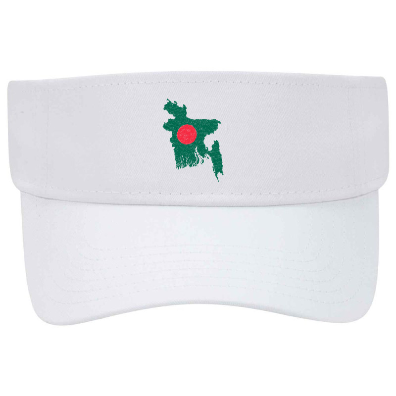 Bangladesh Map Flag Drawing Line Art Visor Hat | Artistshot