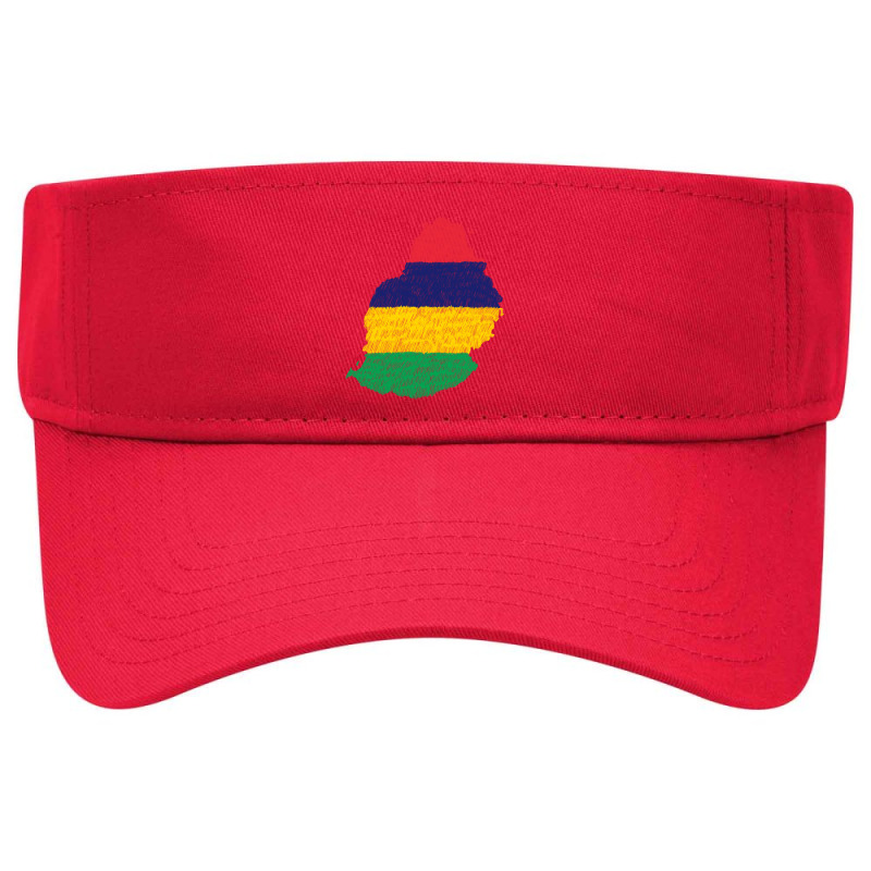 Mauritius Map Flag Drawing Line Art Visor hat by Erwin Saputra Art | Artistshot