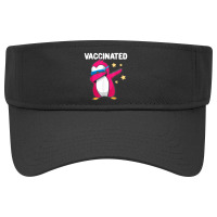 Vaccinated Dabbing Pink Penguin Immunization Vaccination Visor Hat | Artistshot