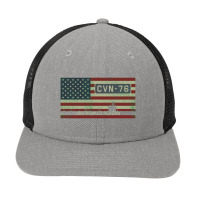 Uss Ronald Reagan Cvn 76 Vintage American Flag Gift Snapback Trucker Cap | Artistshot